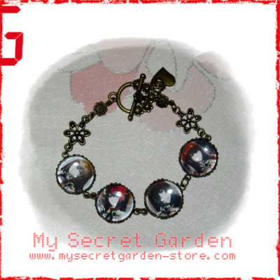 Steins Gate シュタインズ・ゲ  牧瀬紅莉栖 Makise Kurisu anime Cabochon Bronze Bracelet  Steins Gate シュタインズ・ゲ  牧瀬紅莉栖 Makise Kurisu anime Cabochon Bronze Bracelet